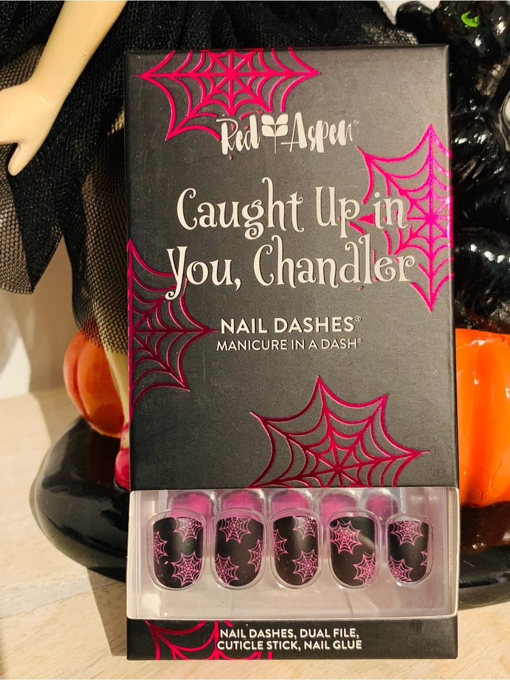 Red Aspen 'Caught Up in You, Chandler' Pink & Black Nail Dashes